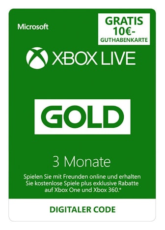 Xbox Live - Gold-Mitgliedschaft 3 Monate + 10€ Guthaben für 20€