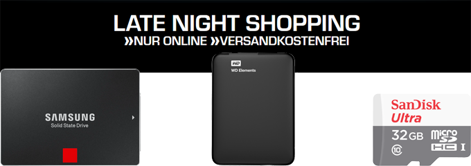 Saturn Late Night Shopping: Speicher Nacht - z. B. WD Elements 2TB für 66€