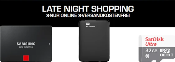 Saturn Late Night Shopping: Speicher Nacht - z. B. WD Elements 2TB für 66€