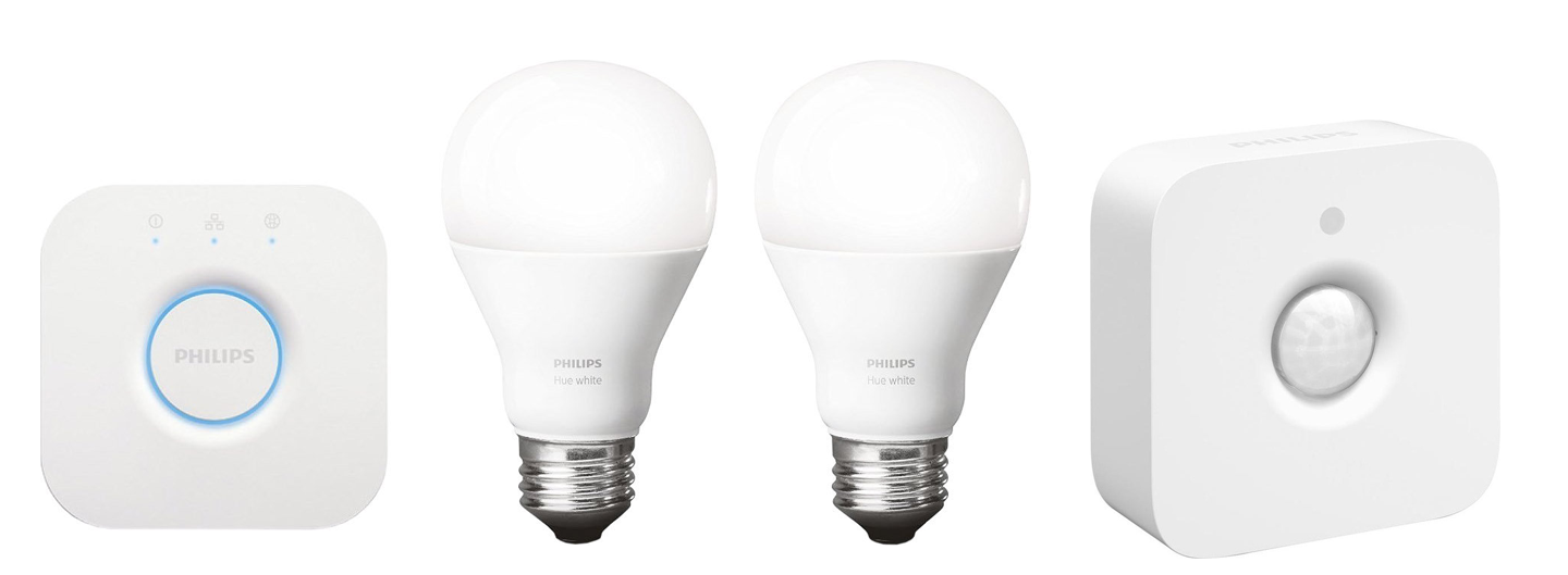 Philips Hue E27 Starter Kit inkl. Hue Motion Sensor für 85€ – neuste Version, dimmbares LED-Lichtsystem mit Hue Bridge 2.0