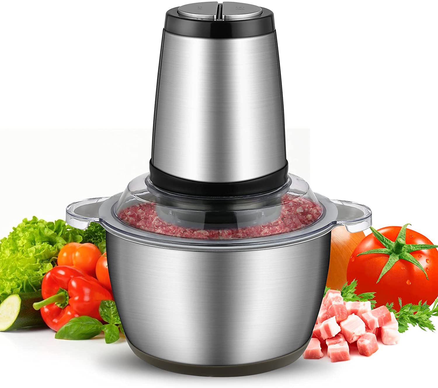 EINFEBEN 300W Electric Chopper, 1.8L Bowl, 2 Geschwindigkeitsstufen for Meat Vegetables Fruit