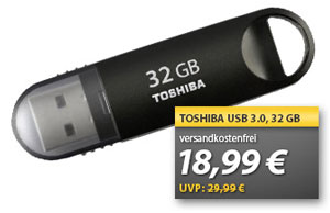 Toshiba 32GB USB 3.0 Stick für 17,66€