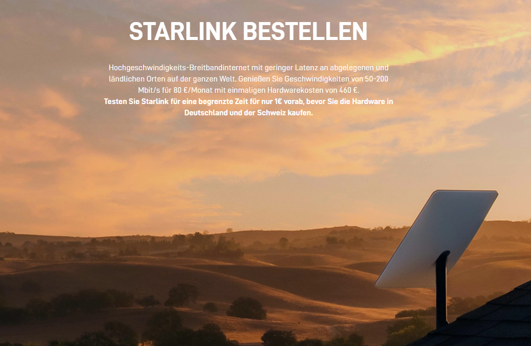 Elon Musks Starlink-Antenne 30 Tage lang für 81€ testen – Highspeed-Internet überall via Satellit