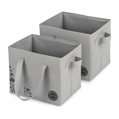 2 Stück Aufbewahrungsboxen Set Grau Faltbar Groß Organizer Aufbewahrungsbox 25L