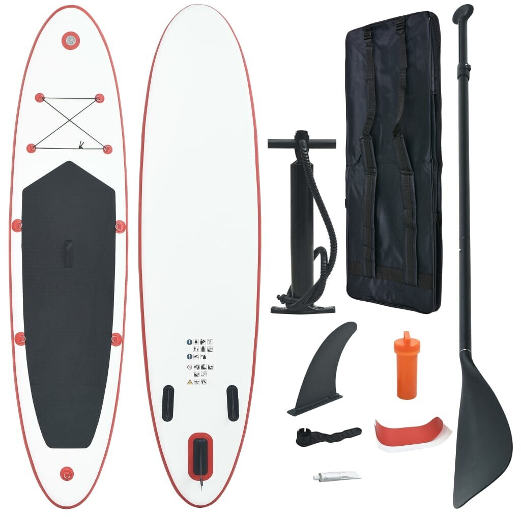 vidaXL Aufblasbares Stand Up Paddle Board Set rot/weiß: Spart 110,43€