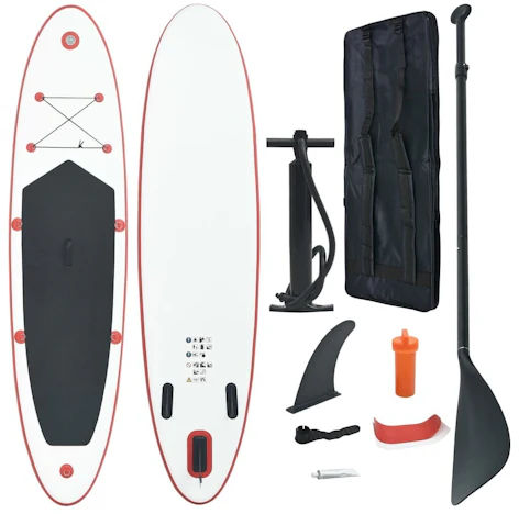 vidaXL Aufblasbares Stand Up Paddle Board Set rot/weiß: Spart 110,43€