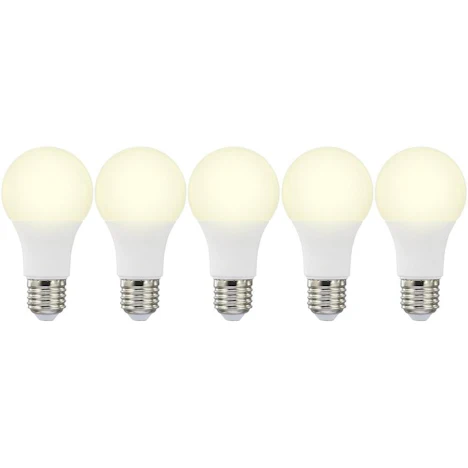 5x Basetech LED E27 (10W, 3000K, 180°, 80Ra) für 10€