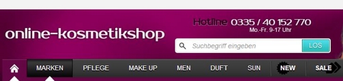 Online-Kosmetikshop.de | 10% Gutschein ab 30€ Bestellwert -3% bei Paypal Zahlung
