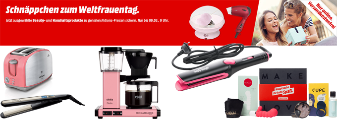 Media Markt Schäppchen zum Weltfrauentag - z. B. Remington S6500 Glätteeisen für 15€