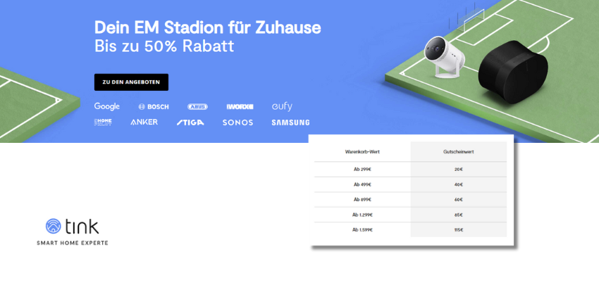 tink Gutschein zur EM beim Einkauf ab 299€ 