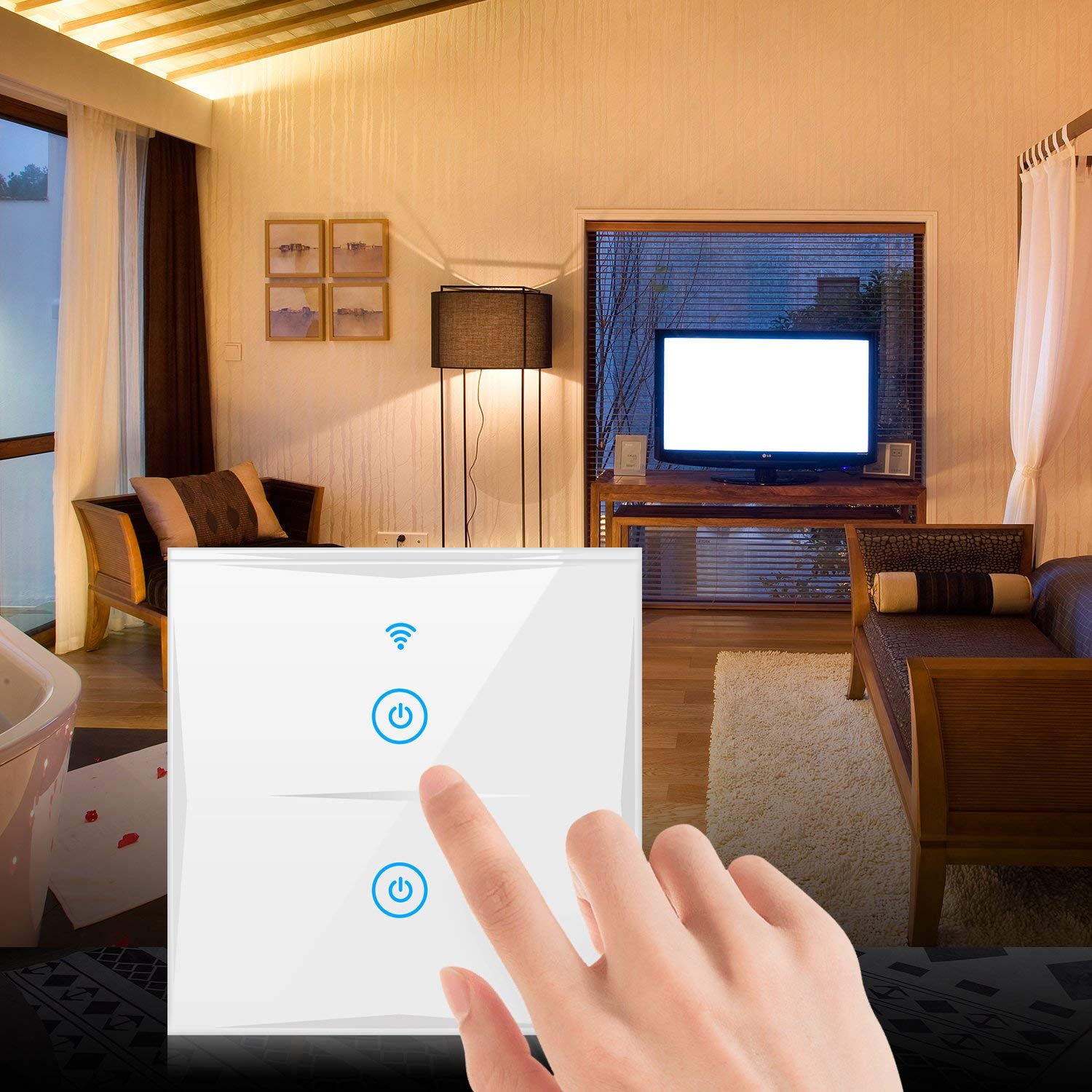 50% Rabatt Sonoff Touch Handy-Fernbedienung Wlan Smart Touch-Schalter EU LED-Hintergrundbeleuchtung Standard-Panel