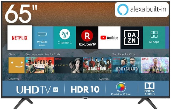 Hisense H65BE7000 für 480€ – günstigster 65" 4K/UHD Smart-TV mit Triple Tuner
