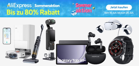 AliExpress Summer Sale - Bis zu 60€ extra sparen | z.B. JONR Pro 20 Saugroboter für 223€ (statt 350€)
