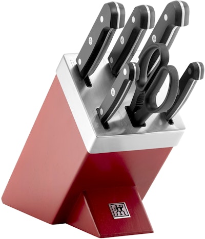 Zwilling Gourmet Messerblockset für 111€ - 7tlg. selbstschärfender Messerblock, Rot