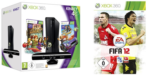 Xbox 360 Slim 4GB mit Kinect, FIFA 12 und 50€ Amazon Gutschein für 295€ - Saturn Konter