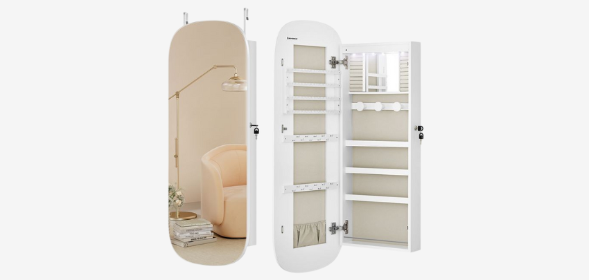 Songmics Wandschrank für 65€ - mit Spiegel, Stauraumwunder, inkl. Beleuchtung