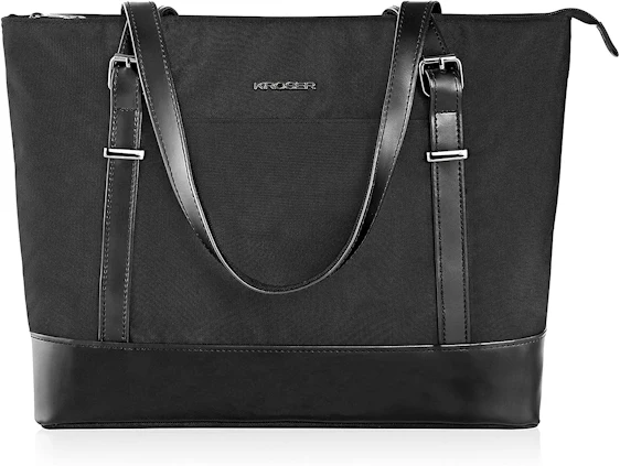 KROSER Laptop Damen Handtasche Schwarz Handtaschen 15,6 Zoll