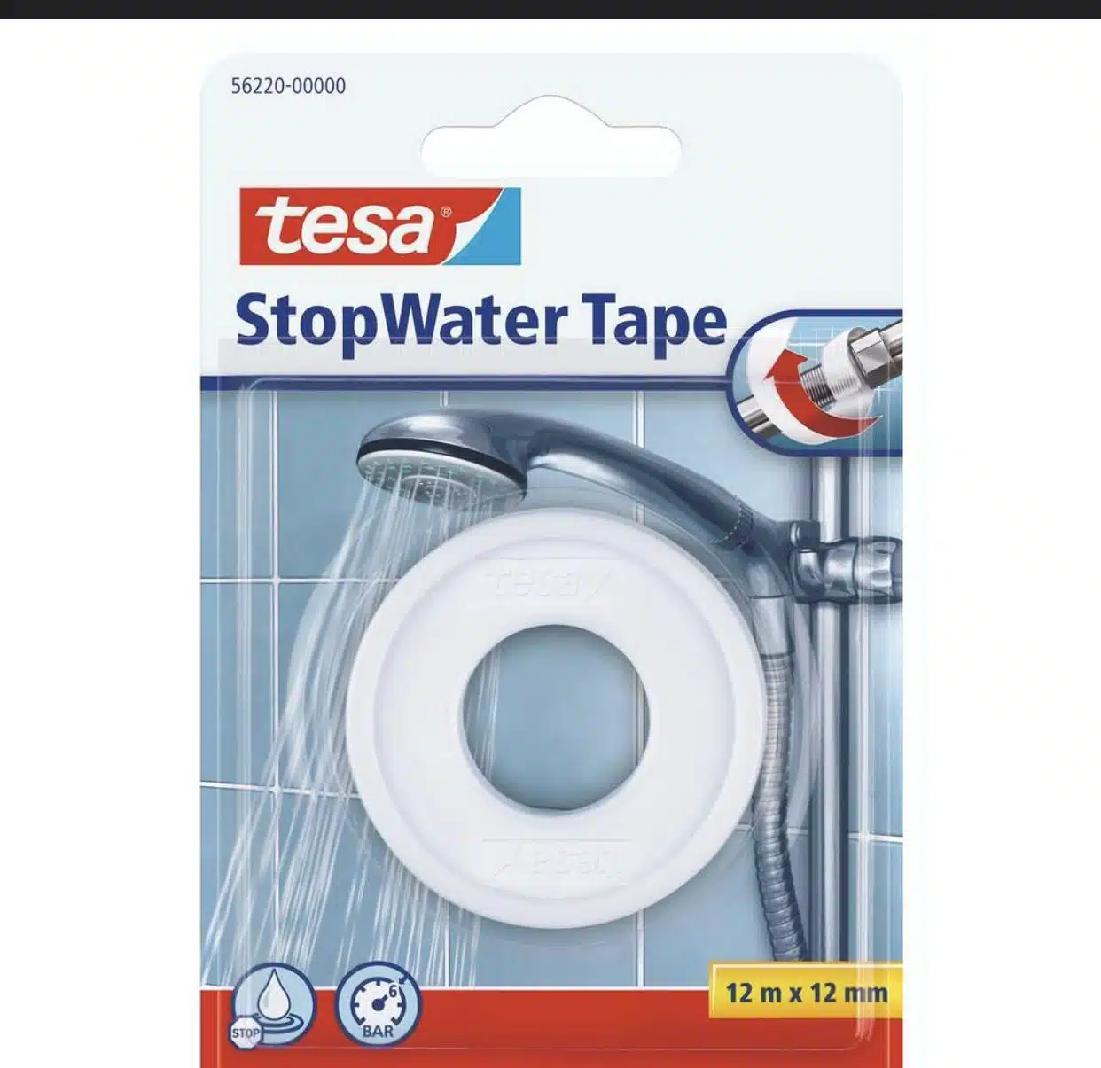 tesa StopWater wasserfestes Dichtungsband in weiß 12 m x  12 mm  für 1,64€(statt 4,25€)