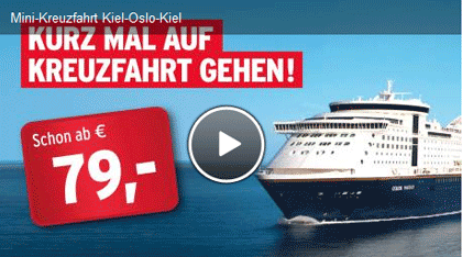 Kostenlose Mini-Kreuzfahrt Kiel-Oslo-Kiel in der Innenkabine