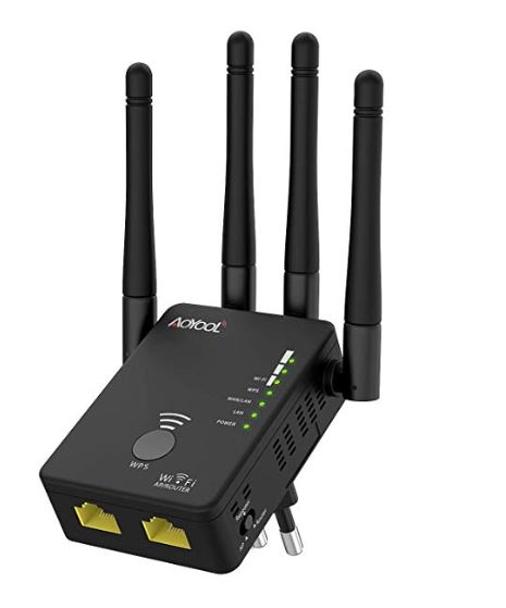 Wlan Repeater Aoyool AC1200 Wlan Verstärker,Wi-Fi Dual Band(2,4 GHz 300Mbps +5 GHz 867Mbps)