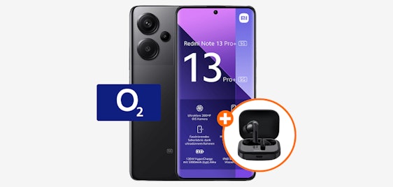 Effektiv GRATIS ✅ Redmi Note 13 Pro+ mit gratis Redmi Buds 5 für einmalig 1€ im 4 GB o2-Tarif für 9,99€ mtl.