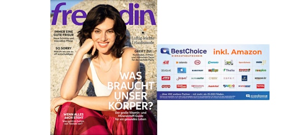 Schnupperabo 'Freundin' für 21€ - 5 Ausgaben mit 25€ Wahlprämie