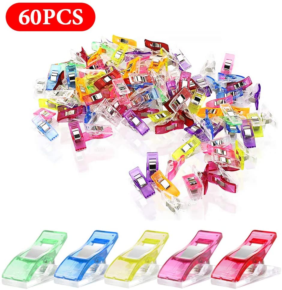 60 Stück Stoffklammern Wonder Clips für Nähen, Quilting Clips, Häkeln