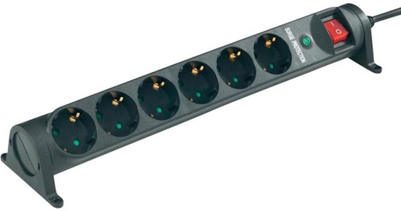 Renkforce Steckdosenleiste 6-fach für 7€ - drehbar und mit Überspannungsschutz