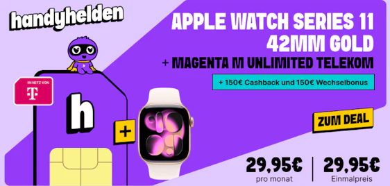 ♾️⌚ Apple Watch Series 11 + Unlimited Telekom Magenta-Tarif | effektiv nur 4,53€ mtl.