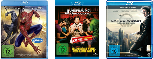 Blu-rays - Spider-Man 3 für 6,26€ / Largo Winch für 6,66€ / Jungfrau (40), Männlich, sucht für 7,97€ (Update 3)