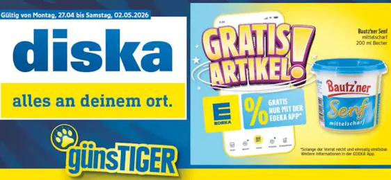 Edeka (Diska): Bautzner Senf gratis mit der App (ab 27.04.)