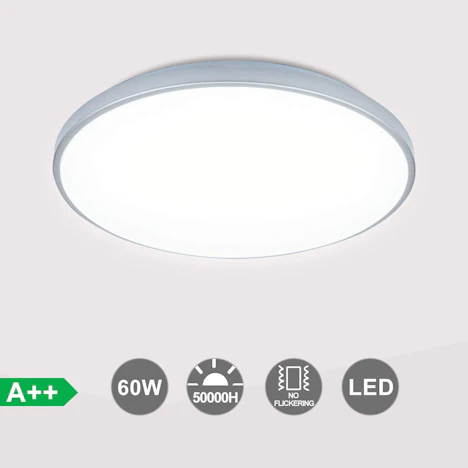 60W LED Deckenlampe IP44, Weiß, 6500K, 5400LM, Rund, Φ552*118mm