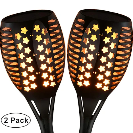2 Stück Solarleuchte Gartenleuchten 96LEDs Solar Fackel