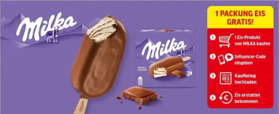 Milka Eis gratis testen- Influencer Deal Nummer 2 - SCHNELL SEIN !!