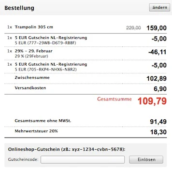 Newsletter gutschein Rabatt
