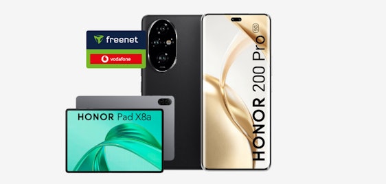 Effektiv GRATIS 🔥 Honor 200 Pro & Honor Pad X8A für einmalig 29€ im 20 GB Vodafone-Tarif für 19,99€/Monat 📱💫