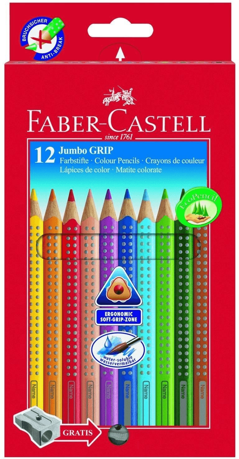 Aktion: Faber-Castell Buntstift Jumbo Grip 12er Kartonetui  (110912) 9,31€ günstiger