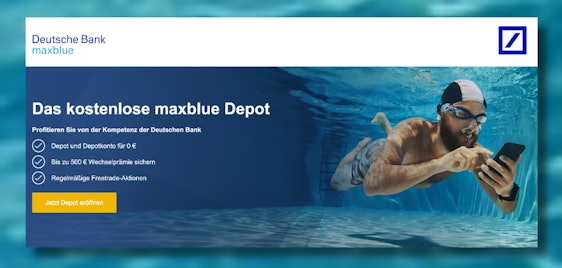 maxblue: Kostenloses Depot mit bis zu 500€ Wechselprämie