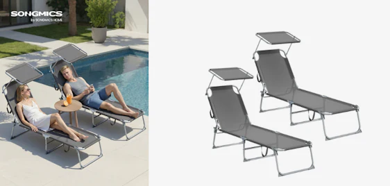 ☀️ SONGMICS 2er Set Sonnenliegen nur 59€ – klappbar & komfortabel ⛱️