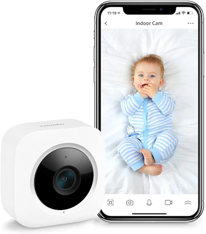 SwitchBot FullHD Überwachungskamera mit Nachtsicht und Video-Babyphone mit Zwei-Wege Audio