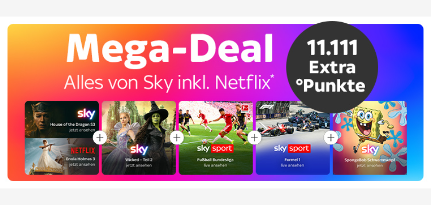Hier absahnen! 📺 "Alles von Sky"-Paket (inkl. Netflix &amp; Paramount+) für 50€/Monat 