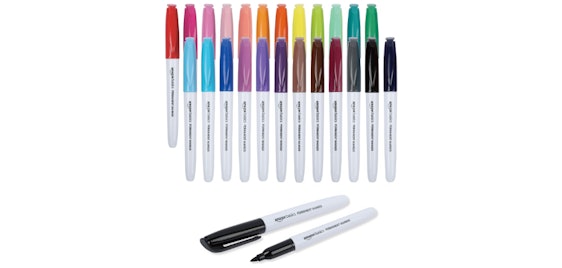 Noch günstiger! Amazon Basics Permanent Marker (24 Stück) für 7€ - mit robuster feiner Spitze, geeignet für fast alle Oberflächen