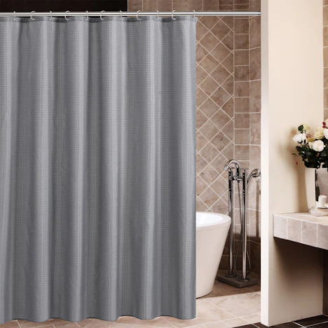 Duschvorhang Wasserdicht Anti-Schimmel mit 12 Duschvorhangringe aus Polyester, 180 x 180 cm