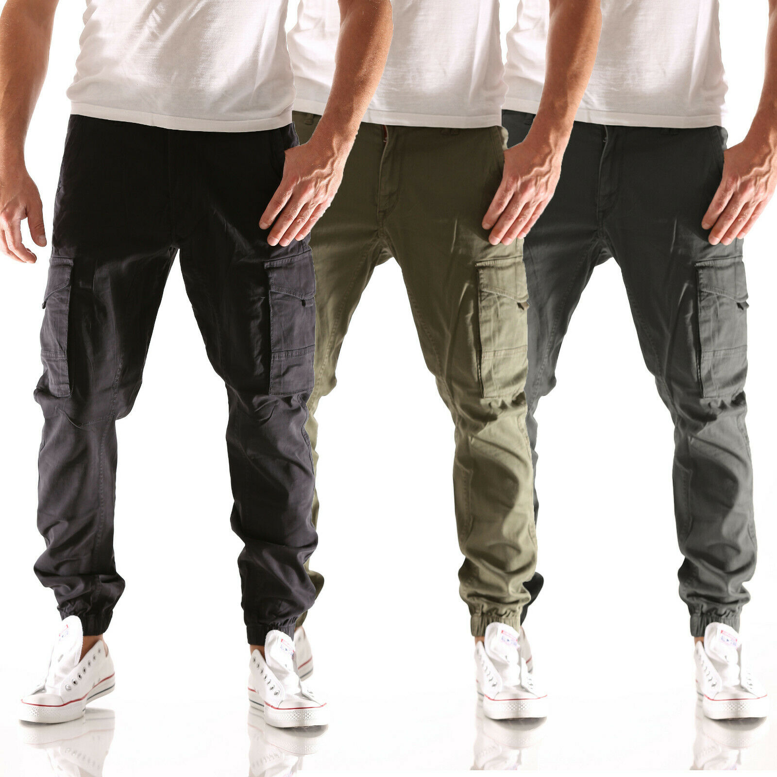 Jack &amp; Jones Paul Flake Cargo Tapered Fit Herren Jeans Hose in 9 Farben
