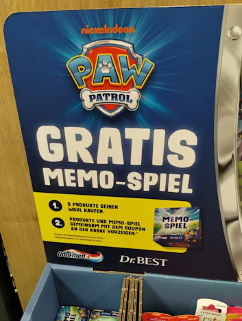 2 Produkte von Dr. Best und/oder Odol med 3 kaufen, gratis Paw Patrol Memo-Spiel mitnehmen, lokal (nur?) bei Kaufland