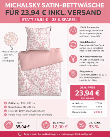 MICHALSKY Satin-Bettwäsche aus 100 % Baumwolle