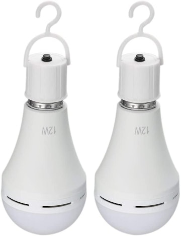 Lixada LED E27 Glühbirne aufladbar, Notlicht mit Akku - 12W 450 Lumen 6000K Neutralweiß, 2 Stück