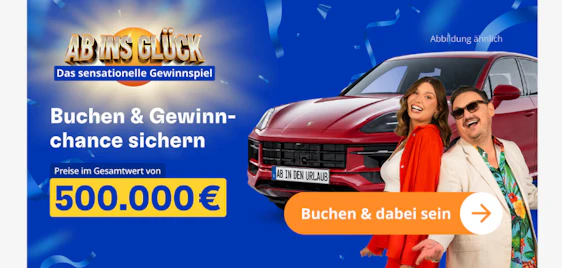 Gewinnspiel bei Urlaubsbuchung 🎉 Gratis-Teilnahme ohne Mindestbuchungswert!
