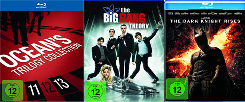 5-Tage-Filmschnäppchen - z.B. Big Bang Theory [4. Staffel] für 10€, Ocean's Trilogie [Blu-ray] für 20€