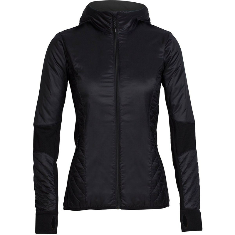 Icebreaker MerinoLOFT Helix Long Sleeve Zip Hood Women black/jet heather für nur 139,99€ statt 174,95€